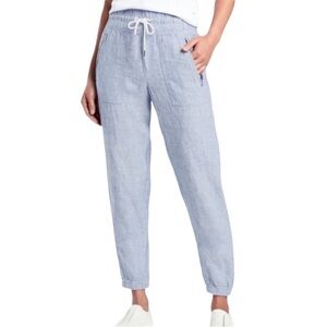 ATHLETA Cabo 100% Linen Joggers in Chambray Blue Size 6